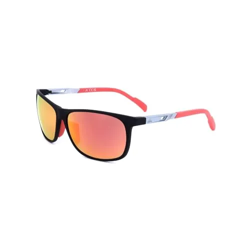 adidas Herren Sp0061 Sonnenbrille, Mattes Schwarz, 62/14/130 - Sportbrillen für Herren, stylisches mattes Schwarz mit UV-Schutz für optimalen Schutz bei Outdoor-Aktivitäten.