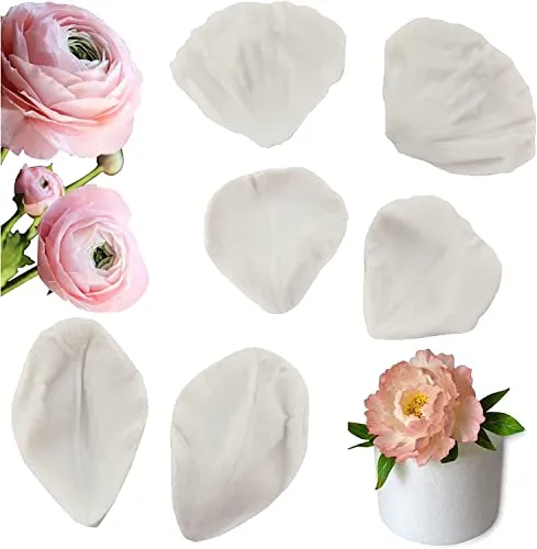 Stück BlüTen Fondant Silikonformen Rose Floral Silikonform BlüTen Fondant Fertig BlüTenblatt Silikonform Silikon BlüTenblatt Form Pfingstrose Silikonform Für Fondant Kuchendekoration Mohn 6