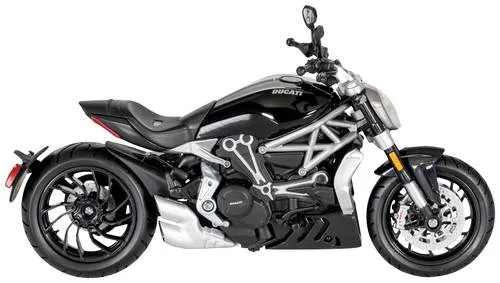Maisto Ducati Diavel S - Motorradmodell im Maßstab 1:12, detailreich gestaltet mit Federung und ausklappbarem Seitenständer, perfekt für Sammler und Motorradfans