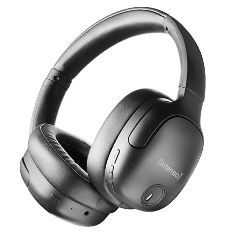 INTENSO Over-Ear O400HA (black) Kopfhörer - Kabellose Bluetooth Over-Ear Kopfhörer in elegantem Schwarz mit integriertem Mikrofon für klaren Sound und komfortables Tragen.
