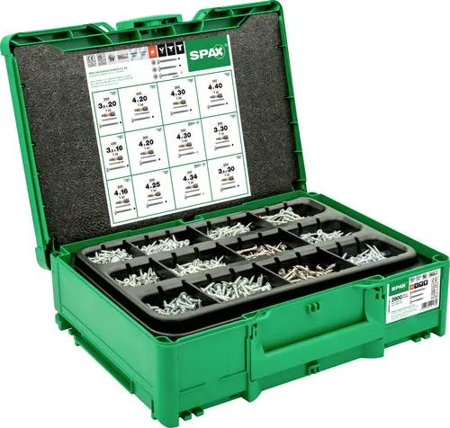 SPAX Box Systainer³ T-Loc für Möbelbau – 2.900 Schrauben in 12 Abmessungen