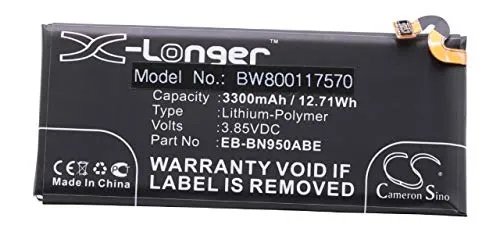 vhbw Akku kompatibel mit Samsung Galaxy Note SM-N950F, SM-N950F/DS, SM-N950FD Handy Smartphone Telefon (3300mAh, 3,85V, Li-Polymer)