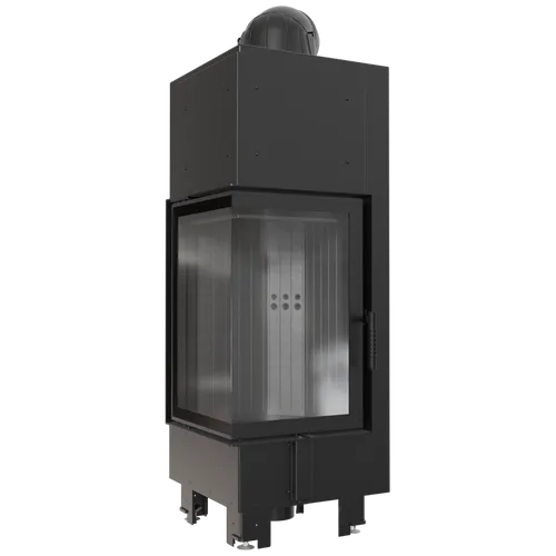 Kratki Kamineinsatz aus Stahl MBN links 10 kW Ø 200 schwarz Verkleidung