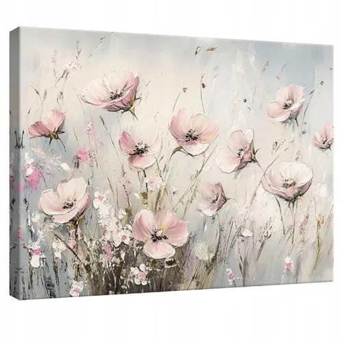 WallArena - Leinwand Bilder - Blumen - 60x40 cm Leinwandbilder - Bild auf leinwand - Wandbild XXL groß Wandbilder für Wohnzimmer Schlafzimmer Wohnzimmerbilder Modern kunstdruck - Wiese Natur