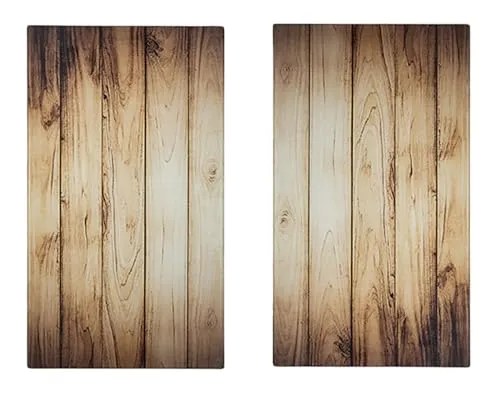 Michelino 2-tlg. Kochfeld-Abdeckplatte 52 x 30 cm Glas-Herdabdeckplatte Herdabdeckung Herd-Abdeckung (Holz-Optik)