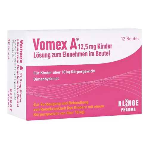 Vomex A 12,5 mg Kinder Lsg.z.Einnehmen im Beutel von Klinge Pharma