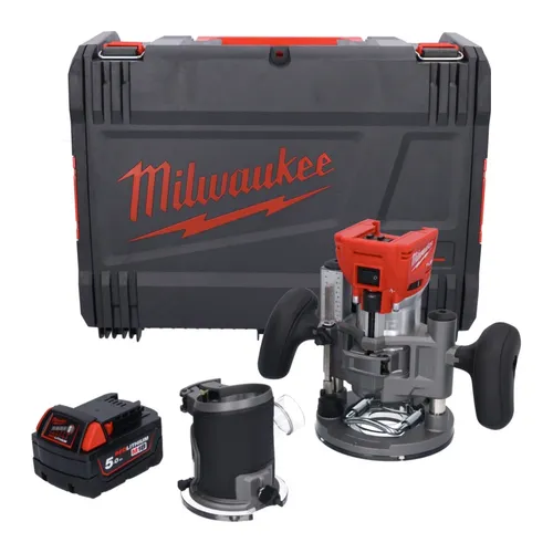 Milwaukee M18 FTR-501X Akku Fräse 18 V Brushless - inklusive Akku und Fräsmodule - Fräsen, leistungsstarke Akku Fräse mit 18 V Brushless Motor, inklusive 1x 5,0 Ah Akku und praktischer HD Box für optimale Mobilität und Flexibilität.