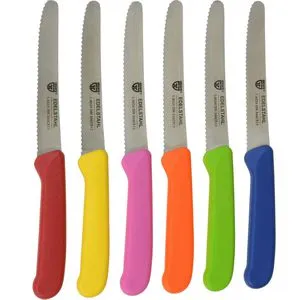 Gräwe Gemüsemesser 906.06 CX, Set, 11 cm Edelstahlklinge, Kunststoffgriff, 6 Stück