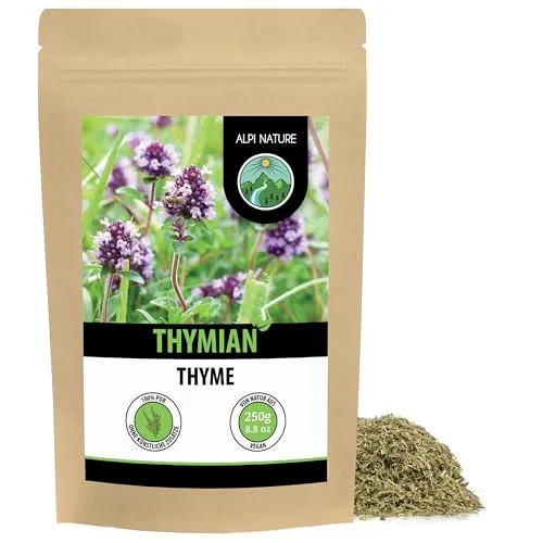 Alpi Nature Thymian getrocknet 250g, Gewürz zum Kochen, Thymian Tee und Kräuter der Provence