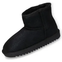 Dockers by Gerli 49IL305-680100 Stiefelette - Wanderschuhe für Damen, gefüttert und stylish in Schwarz/Metallic, ideal für kalte Tage dank dickem Kunstfell und rutschfester Sohle.