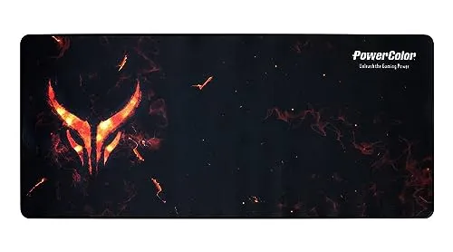 Powercolor Red Devil Gaming MausPad 900x400x3mm - Gaming Mauspad mit großzügiger Fläche und rutschfester Unterseite für präzise Bewegungen und optimales Spielerlebnis.