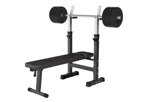 Produktbild GORILLA SPORTS Hantelbank mit Dip-Station und Hantelset 100 kg