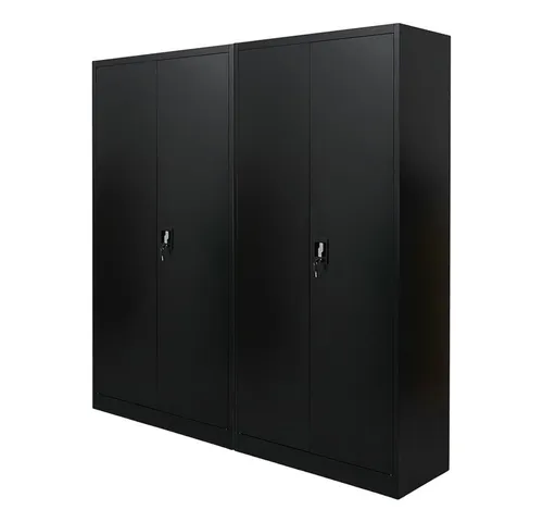 PROREGAL MegaDeal 2x Flügeltürenschrank ELEPHANT - Abschließbar & Stabil - Sparset mit 2 robusten, abschließbaren Flügeltürenschränken aus pulverbeschichtetem Stahl. Flexible Aufbewahrung durch höhenverstellbare Fachböden und zusätzliche Stabilität dank Verstärkungsstange. Ideal für Büro und Lager.