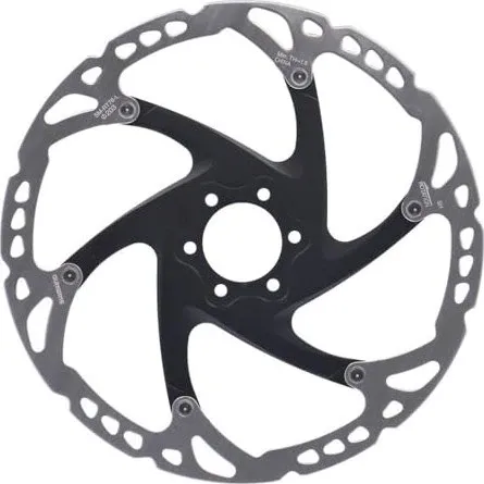 Bremsscheibe SM-RT76 6-Loch 203 mm - Hochleistungs-Bremsscheibe von Shimano - Fahrrad-Bremsen mit Sandwichverbund aus Edelstahl und Aluminiumkern für hohe Steifigkeit, geringes Gewicht und konstante Bremsleistung.