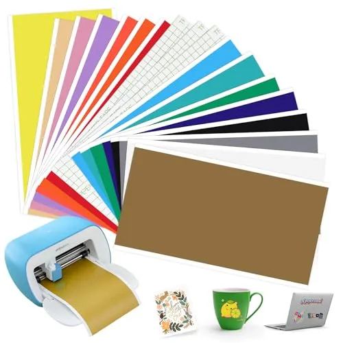 Stück 14 x 30,5cm Smart Vinyl Permanent für Cricut Joy mit 3 Plotter Transferfolie Set, Vinyl Plotter Folie Plotterfolie Selbstklebend für DIY, Handyhülle, Laptops, Tassen, Autos 15