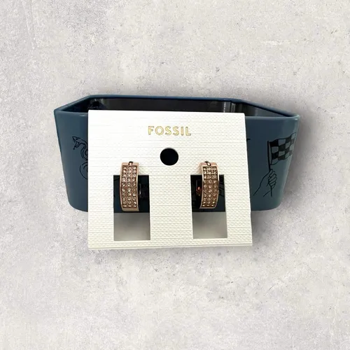 FOSSIL Ohrringe Ohrstecker Huggies Roségold Rosé Gold JOF00169791 Box NEU