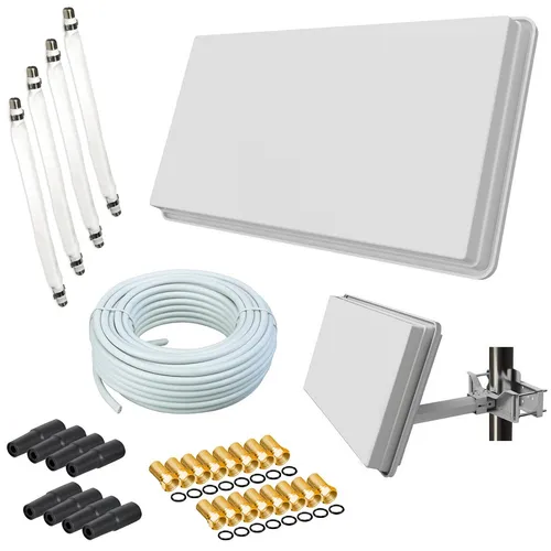 Selfsat Flachantenne H30D4+ mit 50m Kabel und Fensterhalterung