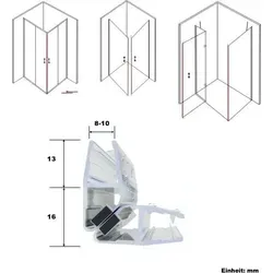Magnetdichtung Für Duschtür Duschdichtung Duschkabine 90 Grad & 180 Grad (1 Paar) Für Glasstärke 8 Mm 10 Mm Länge 100 Cm - Witen&nock