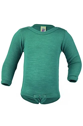 Engel Natur Baby Body langarm aus Wolle und Seide