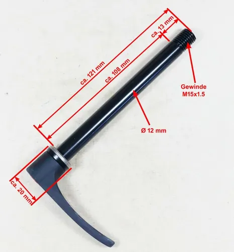 DT Swiss RWS Road Steckachse 12 x 100 mm mit Schnellspannhebel - Steckachsen für Rennräder, sorgt für eine sichere Radbefestigung und einfache Handhabung beim Radwechsel.