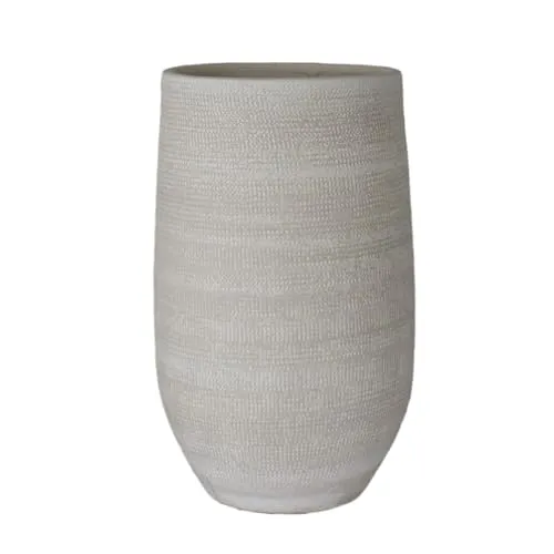 Bodenvase Tokio H. 50cm D. 25cm Creme grau Keramik CreaFlor Home