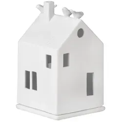 räder Lichthaus Kerzenständer Teelicht Vogelhaus 7x7x13cm - Nussknacker – Eleganter Vogelhaus Kerzenständer aus unglasiertem Porzellan für stimmungsvolles Licht, ideal für Teelichter und vielseitig kombinierbar.
