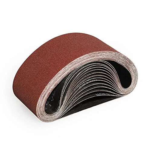 Sruhrak Schleifband 75 x 457mm- 15 Stück Bandschleifer Schleifbänder zum Schleifen, Feilen, Schärfen und Entrosten (120er Korn)