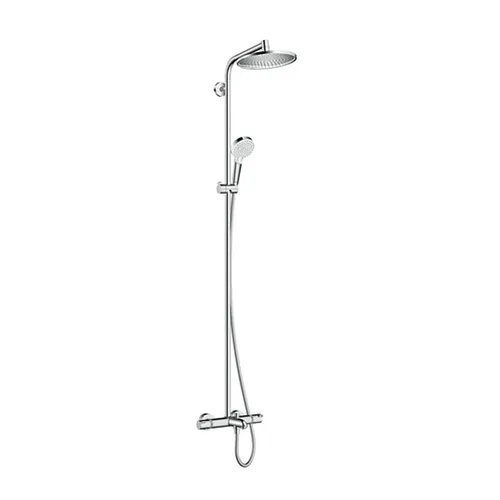 hansgrohe Crometta S 240 Showerpipe 27320000 - Brausegarnituren mit verstellbarem Neigungswinkel und 240 mm Kopfbrause für ein optimales Duscherlebnis. Ideal für Badewannen und komfortable Nutzung.