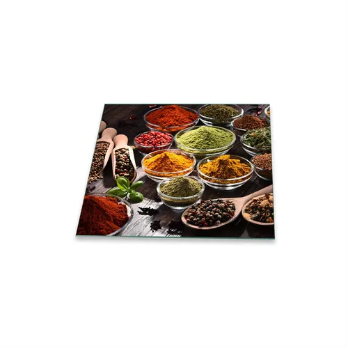 Herdabdeckplatte Ceran 1 teilig 60x52 Gewürze Braun Abdeckung Glas Spritzschutz