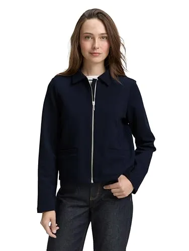 TOM TAILOR Jackenblazer für Damen in XL, sky captain blau - Eleganter Jackenblazer für Business-Mode, taillenbedeckt und aus bequemer Baumwollmischung für optimalen Tragekomfort.