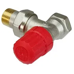 Danfoss Thermostatventil 1/2'' Eckform - 013G0033 - Thermostate für Kompakt-Heizkörper, mit konisch-dichtender Verschraubung und roter Bauschutzkappe, ideal für präzise Temperatureinstellung und optimale Heizleistung.