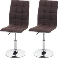 MCW Esszimmerstuhl C41 2er-Set Braun Stoff/Textil - Polsterstühle mit edlem Design und hoher Sitzkomfort, 360° drehbar und stufenlos höhenverstellbar für individuelles Sitzen.