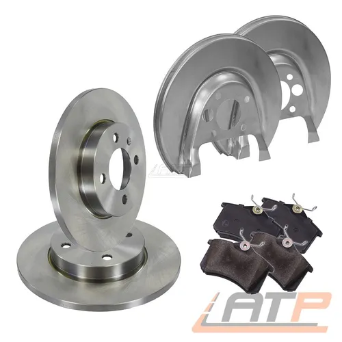 BREMSENSATZ BREMSSCHEIBEN + BREMSBELÄGE + DECKBLECHE HINTEN FÜR AUDI A3 8L TT 8N