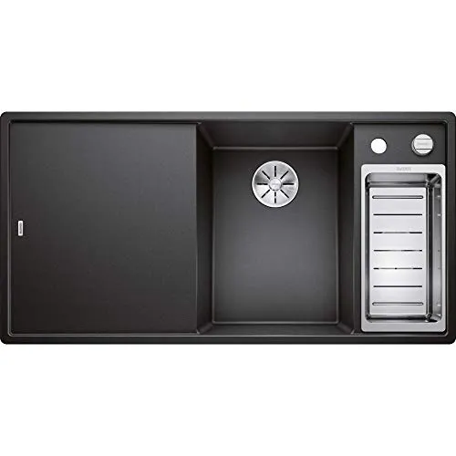 BLANCO AXIA III 6 S Granitspüle - Hochwertige SILGRANIT-Spüle für 60 cm breite Unterschränke, besonders pflegeleicht und kratzfest. Mit verschiebbarem Schneidbrett und ergonomischem Design für optimale Funktionalität.