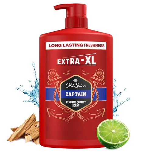 Old Spice Captain 3-in-1 Duschgel für Haar, Gesicht und Körper 1000 ml, langanhaltende Frische, Duft in Parfumqualität, Tiefenreinigung