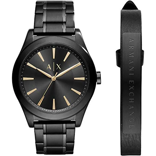 Armani Exchange AX7102 Uhr für Männer - Armbanduhren für Herren mit 44mm schwarzem Edelstahlgehäuse, wasserdicht bis 50m – ideal für Schwimmen und stylisch im Alltag.