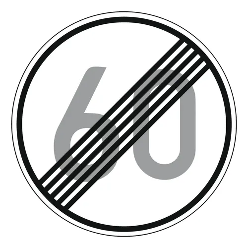 Adco Verkehrszeichen 278-60 Ronde 600 mm - Geschwindigkeitsbegrenzung 60 km/h - Warn- & Hinweisschilder mit RAL-Gütezeichen für hohe Qualität und Langlebigkeit, ideal zur Verkehrssicherheit