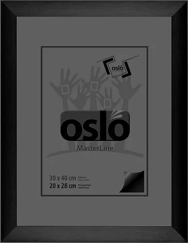 OSLO MasterLine Bilderrahmen 30 x 40 schwarz matt Aluminium gebürstet 3 cm breit Echt-Glas Urkunden Alu Metall