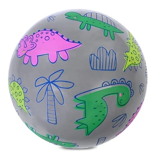 sarcia.eu Dinosaurier GUMMIBALL 23cm, leicht, Strand, SPIELBALL, FÜR Spiel, Bunter 10m+ (Dinosaurier)