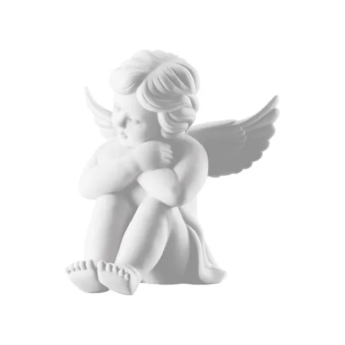 Rosenthal Engel sitzend Weiss Matt 10,5 cm - Nussknacker aus feinem Porzellan, elegant in weiß-matt, ideal als festliche Dekoration oder Geschenk.