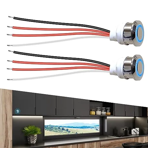 Nizirioo 12V LED Touch Dimmer Schalter - Intelligenter Dimmschalter für 18 mm Montageloch, ermöglicht stufenloses Dimmen von 0% bis 100% mit Speicherfunktion und einfacher Installation, ideal für Schränke und Wohnmobile.