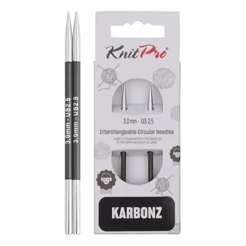 Austauschbare Rundstricknadeln KARBONZ 3,00 mm 87 mm 2 St