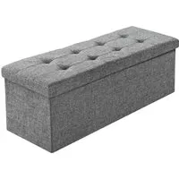TECTAKE Faltbare Sitztruhe aus Polyester mit Stauraum 110x38x38cm - Hocker mit großem Stauraum und komfortabler Sitzfläche, faltbar und platzsparend – ideal für jedes Zuhause.
