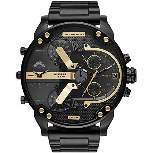 Diesel DZ7435 Herren AUTHENTISCHE CHRONOGRAPH Schwarz Gold Uhr MR Daddy 57mm