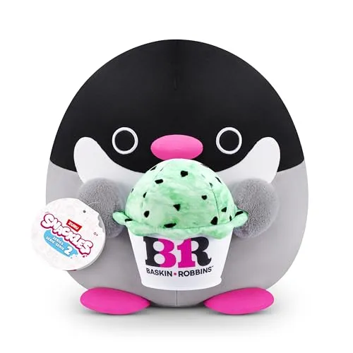 Snackles 77605G - Penguin (Baskin Robbin), großes Plüschspielzeug (20 cm), superweich und ideal zum Knuddeln, entdecke die Sammelreihe!