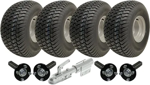 Parnells - Atv-Quad-Anhänger-Set - 2 Sätze Reifen und Räder, 20 x 10,00-8 + Naben-/Stichachsen, Drehkupplung - Durchmesser 500 mm, 236 mm Breite, 900 kg - Wanda 4-Lagig, Stahlfelgen, 900 kg