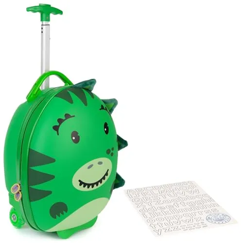 boppi Tiny Trekker Leichter Kinderreisetrolley zum Ziehen mit Rädern in Handgepäckgröße (17 Liter Fassungsvermögen) - Dinosaurier