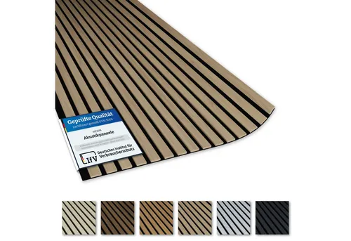 AKUSTIKO Wanddekoobjekt AK01 - Flexible Filz MDF Akustikpaneele (4 Stück, 280x60cm) - Entdecken Sie die AKUSTIKO Lamella Akustikpaneele für eine stilvolle Wandgestaltung. Mit effektiver Schalldämmung und flexibler Anbringung sind sie ideal für Wohnräume und Büros. Hochwertige Materialien garantieren Langlebigkeit und ansprechendes Design.