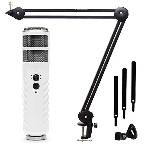 Rode Podcaster MKII USB Rundfunkmikrofon Sprechermikrofon + keepdrum MS138 Mikrofonarm Tisch-Stativ