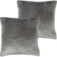 Bestlivings Kissenhülle Kuschel Kissenbezug mit Reißverschluss 45 x 45 cm Anthrazit 2er Pack